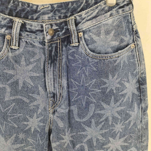 エヴィス EVISU オールオーバーウォッシュドプリント リラックスフィット ジーンズ メンズ L 175/80A