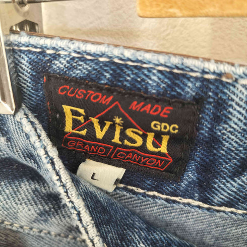 エヴィス EVISU オールオーバーウォッシュドプリント リラックスフィット ジーンズ メンズ L 175/80A