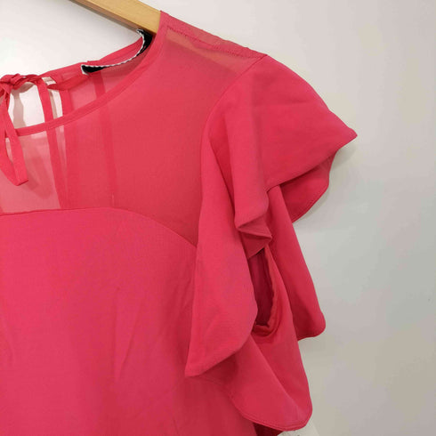 Blumarine イタリア製 フリルスリーブ レース切替 ワンピース ドレス レディース FR:38