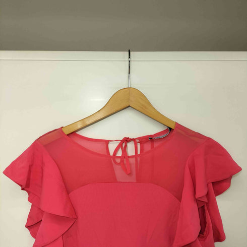 Blumarine イタリア製 フリルスリーブ レース切替 ワンピース ドレス レディース FR:38