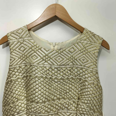 マックスマーラ MAX MARA MADE IN ITALY ベルト付き ラメデザイン ノースリーブワンピース レディース JPN:44