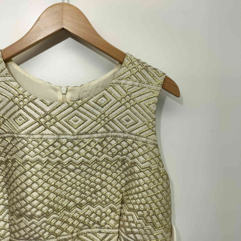 マックスマーラ MAX MARA MADE IN ITALY ベルト付き ラメデザイン ノースリーブワンピース レディース JPN:44