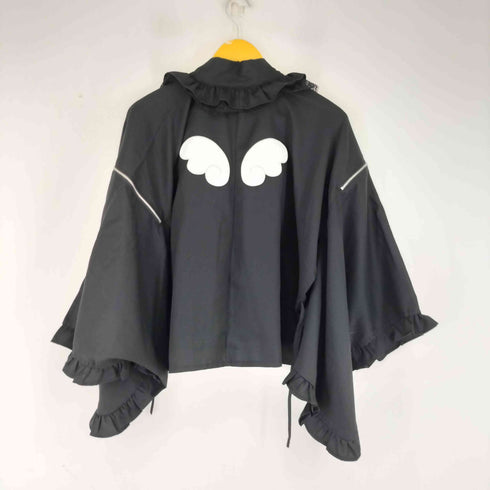 Kuromi キャラクター刺繍 襟フリル加工 着物ジャケット レディース
