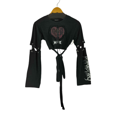 NOEME ハートスピンドルクロップドTシャツ レディース