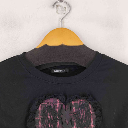 NOEME ハートスピンドルクロップドTシャツ レディース
