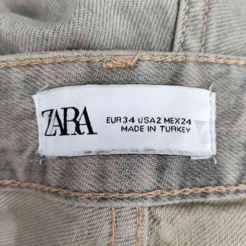 ザラ ZARA ウォッシュ加工ワイドデニムパンツ レディース JPN:34