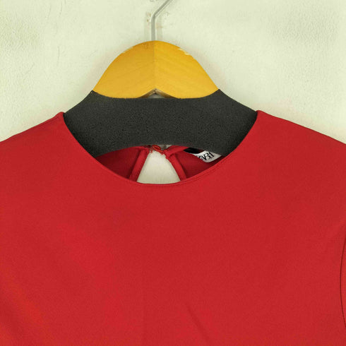 ザラ ZARA バックレースアップ サテンワンピース レディース import:M