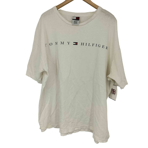トミーヒルフィガー TOMMY HILFIGER 90s USA製 ロゴプリント クルーネック 半袖 Tシャツ レディース