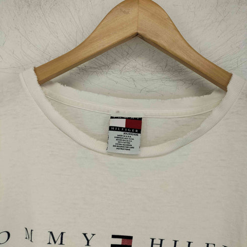 トミーヒルフィガー TOMMY HILFIGER 90s USA製 ロゴプリント クルーネック 半袖 Tシャツ レディース