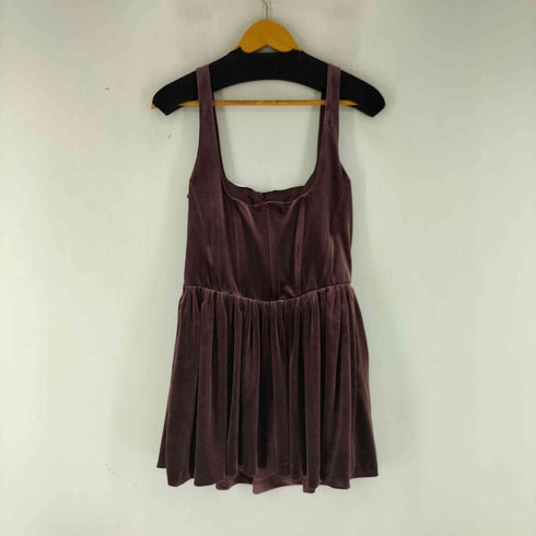 ザラ ZARA ベロア ベアトップワンピース レディース import:M
