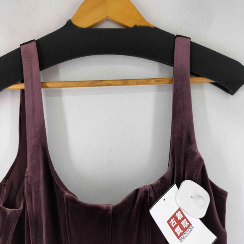 ザラ ZARA ベロア ベアトップワンピース レディース import:M
