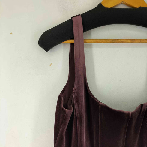 ザラ ZARA ベロア ベアトップワンピース レディース import:M