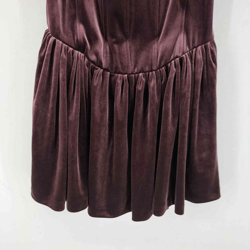 ザラ ZARA ベロア ベアトップワンピース レディース import:M
