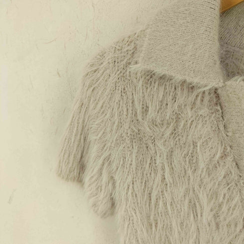 ザラ ZARA フェイクファー シャギーニット ポロシャツ レディース M
