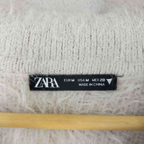 ザラ ZARA フェイクファー シャギーニット ポロシャツ レディース M