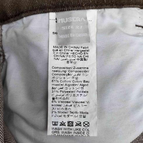MUSERA ワックスコーティングワイドデニム レディース UK:26-27