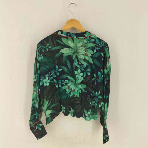 ザラ ZARA 植物柄 パジャマシャツ レディース M