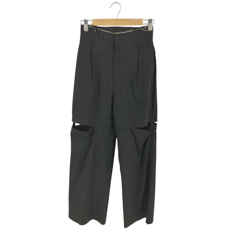 メゾンスペシャル MAISON SPECIAL スリットベルテッドストレートパンツ スラックス レディース 36