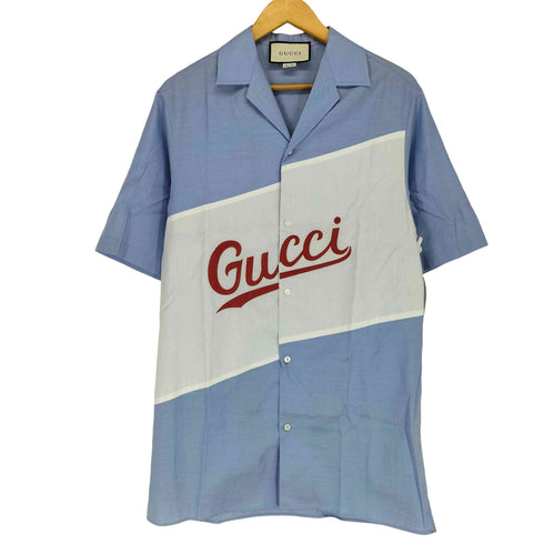 グッチ GUCCI Script Logo Oversized Bowling Shirt スクリプトオーバーサイズシャツ メンズ 42