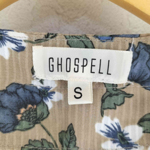 ゴスペル GHOSPELL 総柄 袖シアー切替ブラウス レディース S