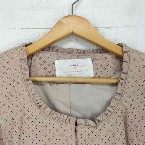 スナイデル snidel pig leather ピッグレザーノーカラージャケット レディース 1