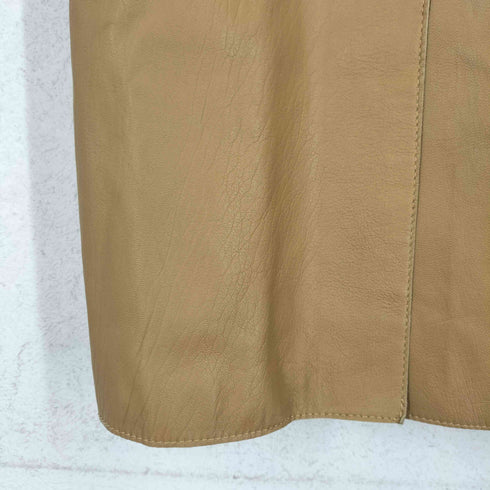 PHORMS MILANO MADE IN ITALY real leather リアルレザー比翼ステンカラーコート レディース 42