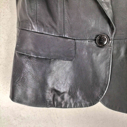 ストロベリーフィールズ STRAWBERRY-FIELDS lamb leather ラムレザー1Bテーラードジャケット レディース