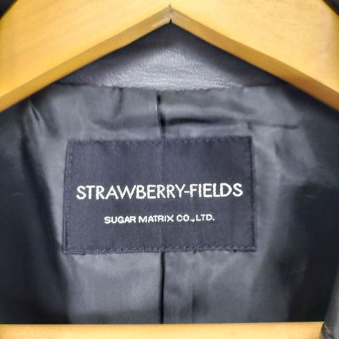 ストロベリーフィールズ STRAWBERRY-FIELDS lamb leather ラムレザー1Bテーラードジャケット レディース