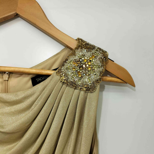 タダシショウジ TADASHI SHOJI ビジュー ドレープデザイン ノースリーブワンピース レディース JPN:S
