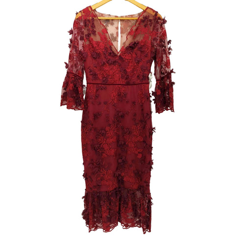marchesa notte 総レース L/S ワンピース レディース US:4