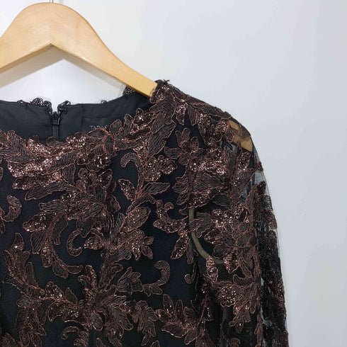 タダシショウジ TADASHI SHOJI レース切り替え ロングワンピース レディース JPN:2