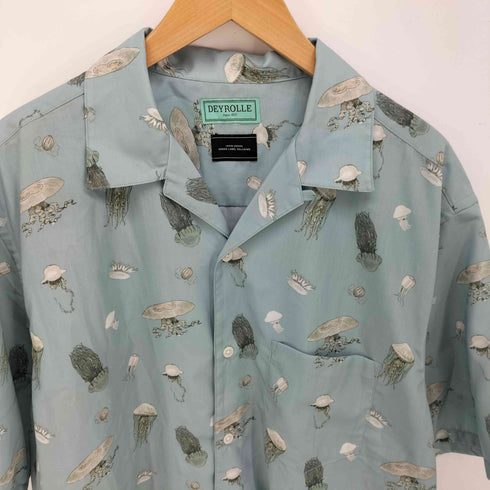 ユナイテッドアローズグリーンレーベルリラクシング UNITED ARROWS green label relaxing DEYROLLE 25SS オープンカラー クラゲプリント S/S シャツ メンズ JPN:XL