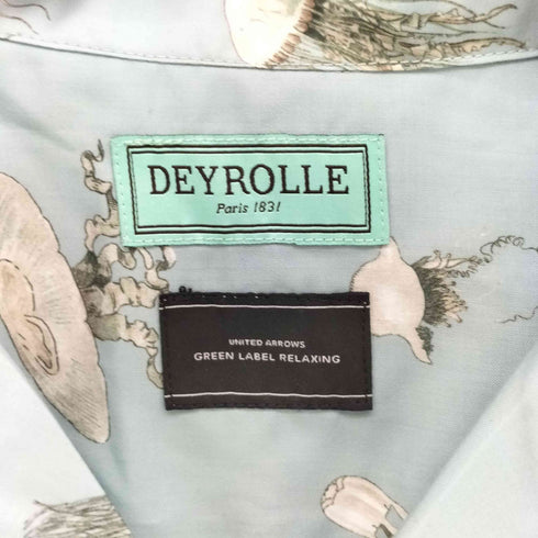 ユナイテッドアローズグリーンレーベルリラクシング UNITED ARROWS green label relaxing DEYROLLE 25SS オープンカラー クラゲプリント S/S シャツ メンズ JPN:XL