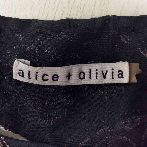 アリスオリビア alice + olivia ビジュー×刺繍 ノースリーブミニワンピース レディース US:0-2