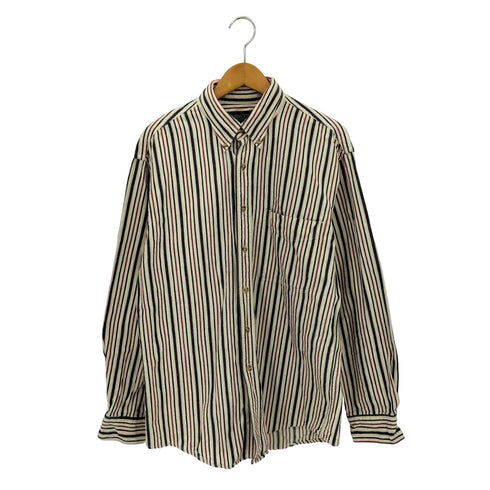 ランズエンド LANDS END 90s USA製 カジュアル レギュラーカラー マルチストライプシャツ メンズ M