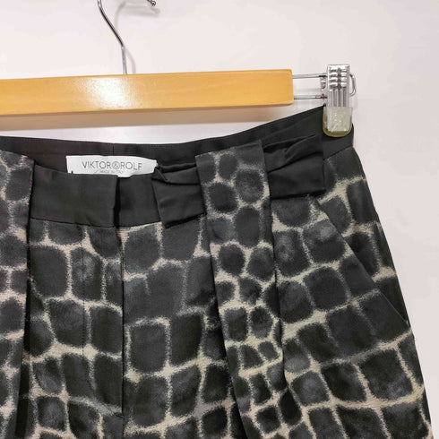 ヴィクターアンドロルフ VIKTOR&ROLF 総柄デザインタックスラックスパンツ レディース EUR:40-42