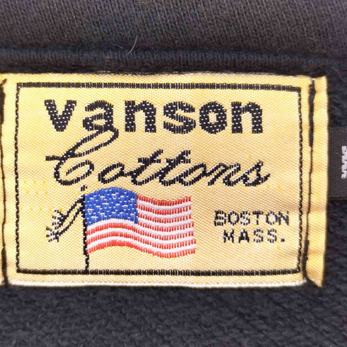バンソン VANSON 両面 ホイールウイング刺繍 スウェット地 シングルライダースジャケット メンズ import:M
