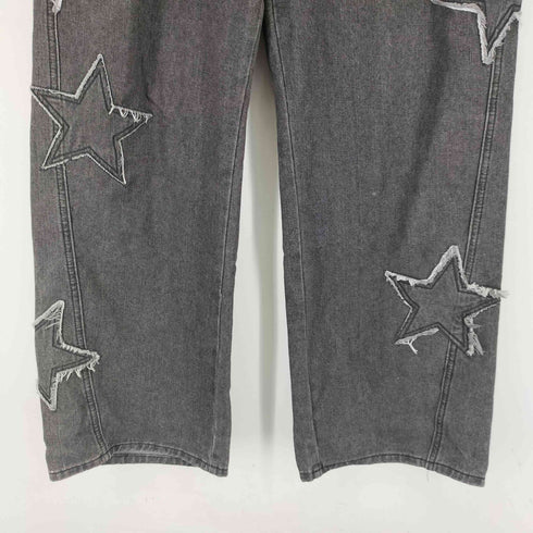 ROMWE スターデザイン ブラックデニムパンツ メンズ JPN:XL