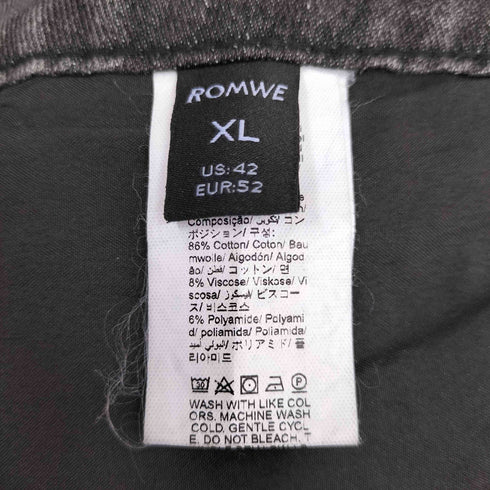 ROMWE スターデザイン ブラックデニムパンツ メンズ JPN:XL