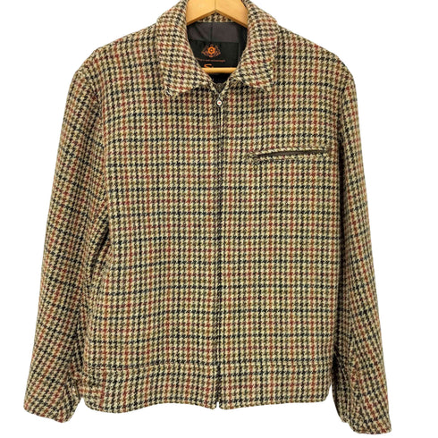 ベンシャーマン Ben Sherman 千鳥格子 ウール ツイード マルチカラー ジップアップブルゾン スイングトップ メンズ import:M
