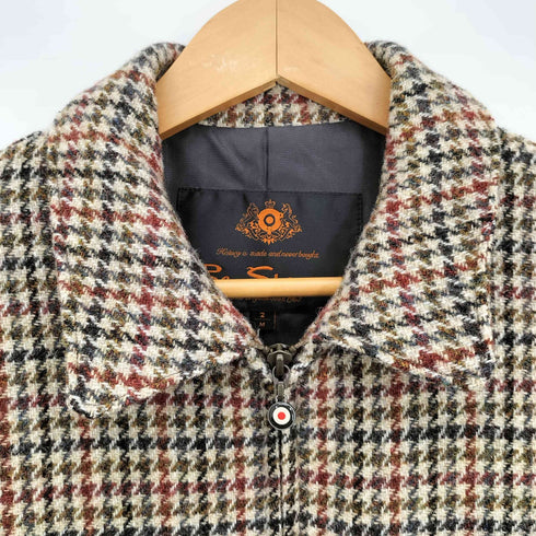 ベンシャーマン Ben Sherman 千鳥格子 ウール ツイード マルチカラー ジップアップブルゾン スイングトップ メンズ import:M