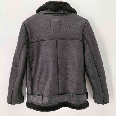 ザラ ZARA ダブルフェイス フェイクムートン ライダースジャケット レディース import:XS