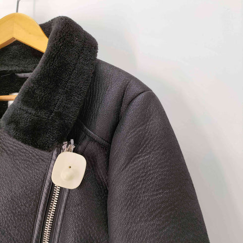 ザラ ZARA ダブルフェイス フェイクムートン ライダースジャケット レディース import:XS