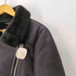 ザラ ZARA ダブルフェイス フェイクムートン ライダースジャケット レディース import:XS