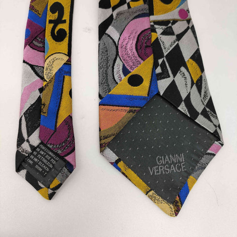 ジャンニヴェルサーチ GIANNI VERSACE イタリア製 シルク 総柄 ネクタイ メンズ