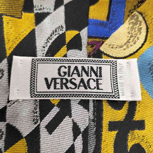 ジャンニヴェルサーチ GIANNI VERSACE イタリア製 シルク 総柄 ネクタイ メンズ
