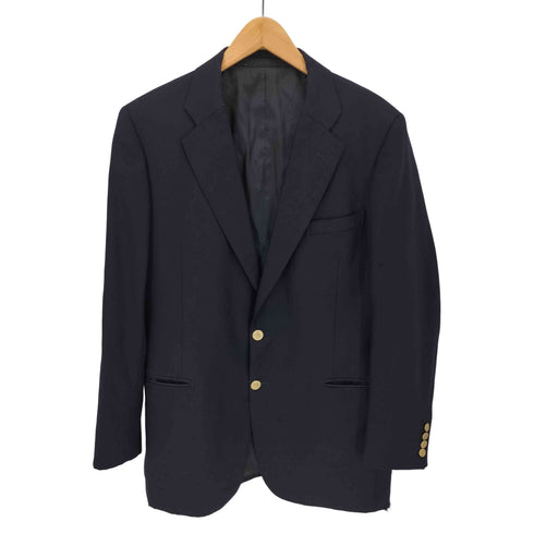 バーバリーズ BURBERRYS TASMANIA WOOL 金ボタン 紺 ブレザー 2B テーラード ジャケット メンズ 96-84-180A7