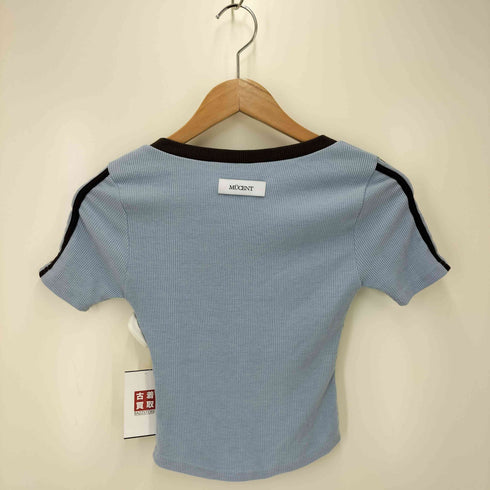 MUCENT 刺繍ロゴ 半袖ニット レディース FREE