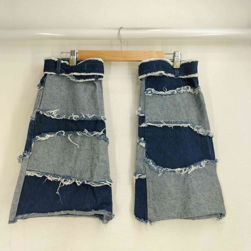 フリンジデニムミニスカート レッグカバー付き レディース JPN:L
