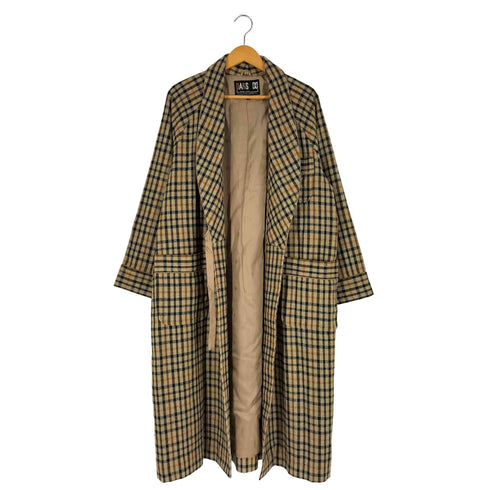 ダックス DAKS ウールナイロン チェック ガウンコート メンズ import:L